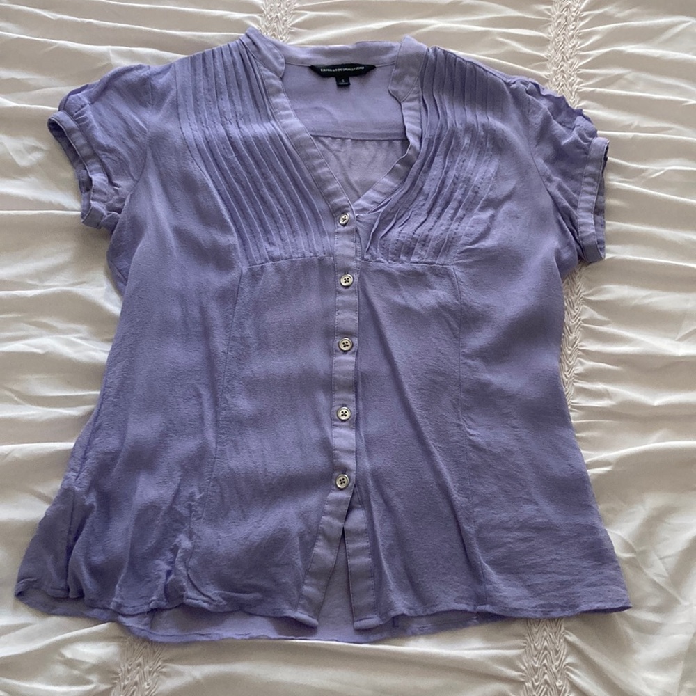 Purple Mesh Blouse